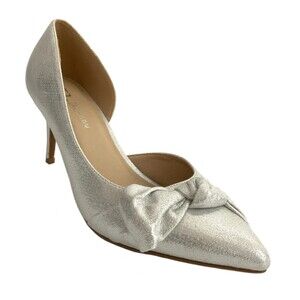 CL by Laundry D’orsay Bow Front Point-toe Heeled Sandals Silver 10